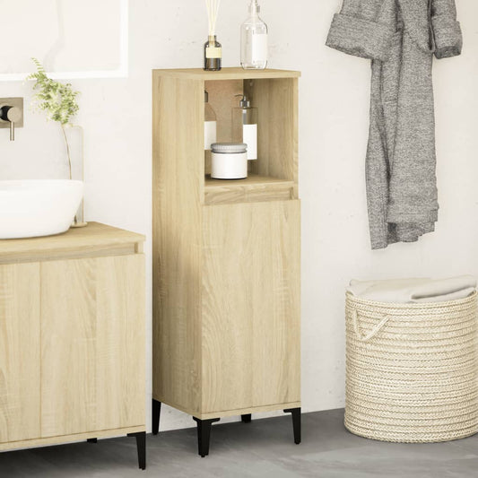 Armadietto da Bagno Rovere Sonoma 30x30x100cm Legno Multistrato | homemem39