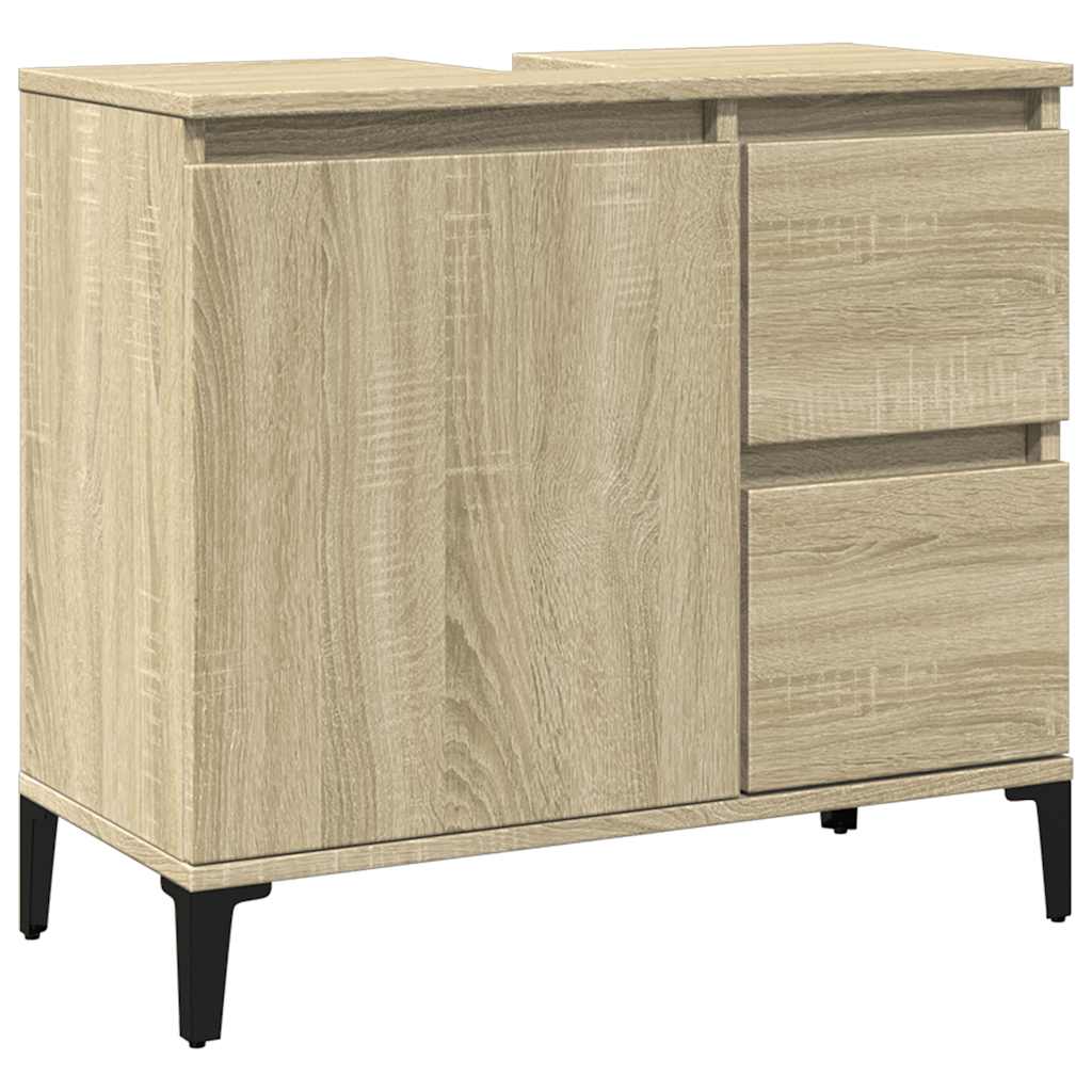 Armadietto da Bagno Rovere Sonoma 65x33x60 cm Legno Multistrato | homemem39