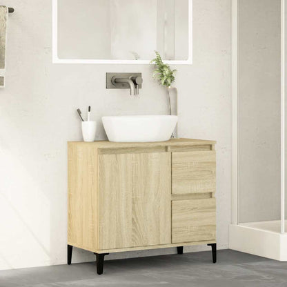 Armadietto da Bagno Rovere Sonoma 65x33x60 cm Legno Multistrato | homemem39