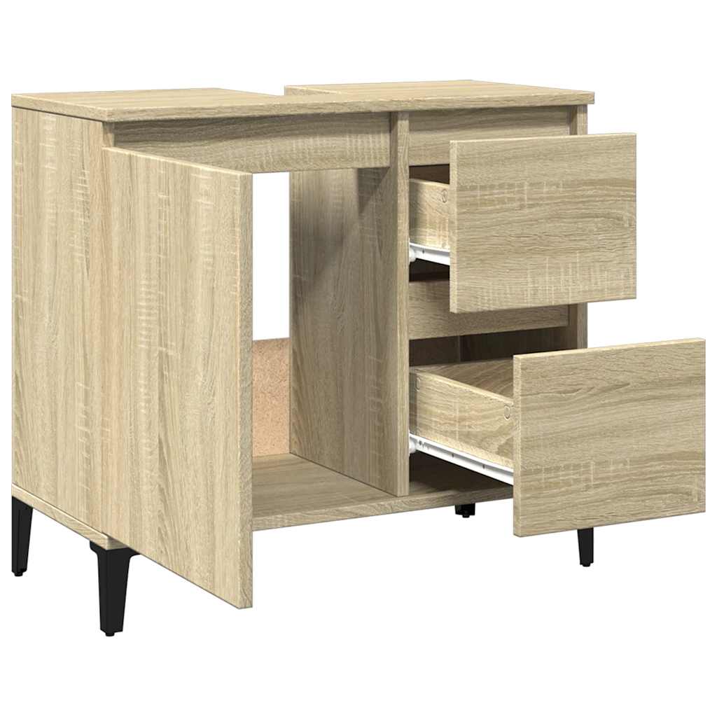 Armadietto da Bagno Rovere Sonoma 65x33x60 cm Legno Multistrato | homemem39