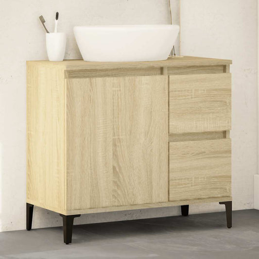 Armadietto da Bagno Rovere Sonoma 65x33x60 cm Legno Multistrato | homemem39