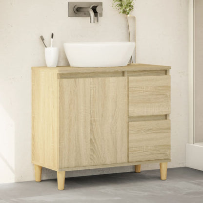 Armadietto da Bagno Rovere Sonoma 65x33x60 cm Legno Multistrato - homemem39