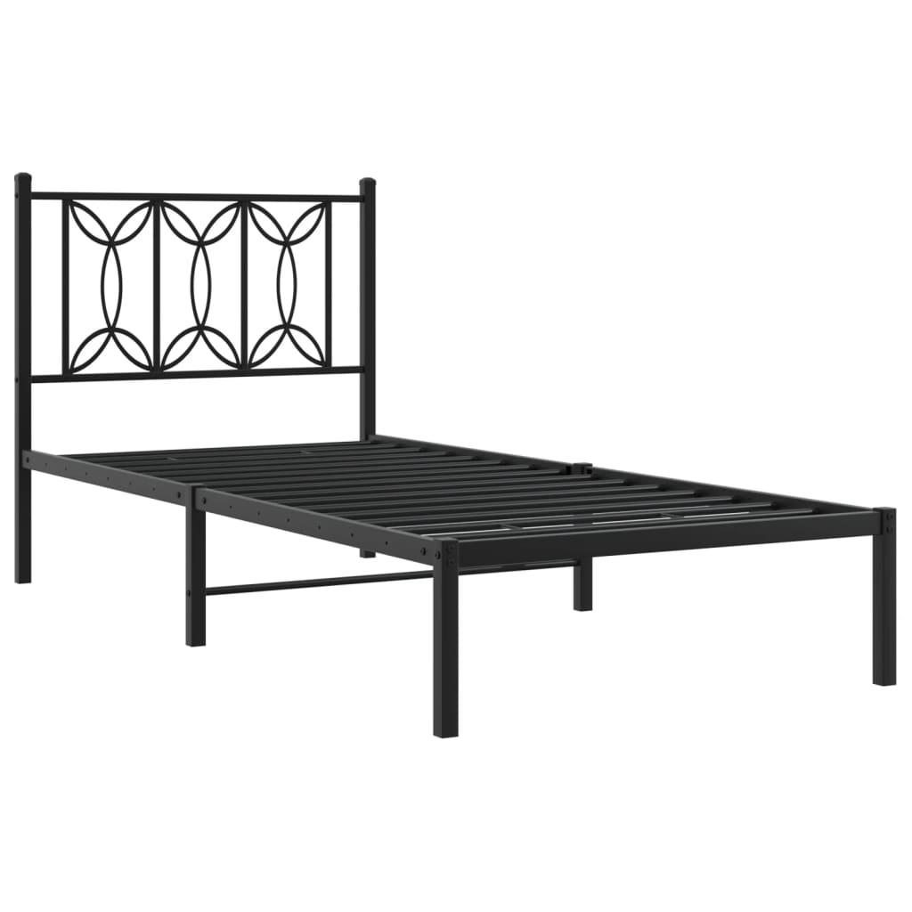Giroletto con Testiera in Metallo Nero 75x190 cm - homemem39