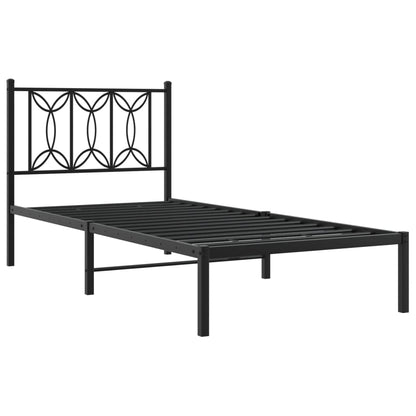 Giroletto con Testiera in Metallo Nero 75x190 cm - homemem39
