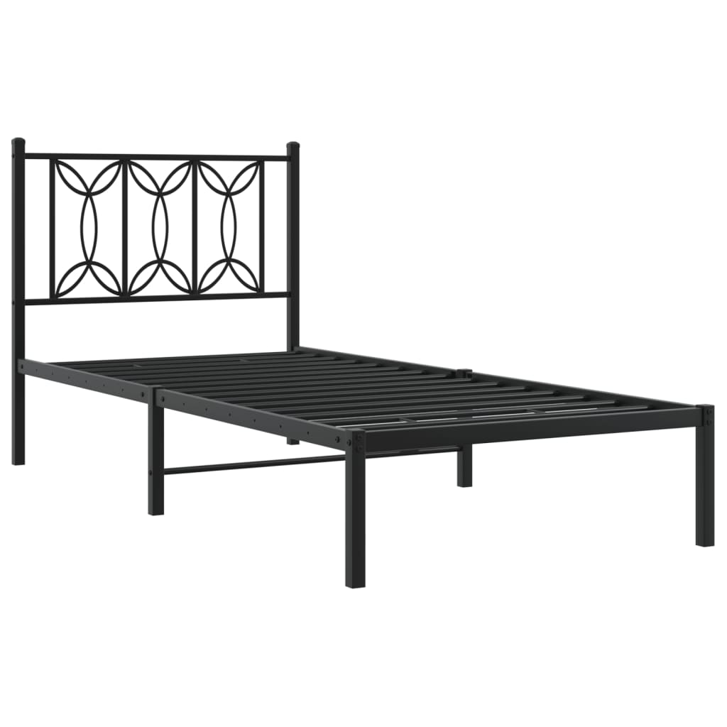 Giroletto con Testiera in Metallo Nero 80x200 cm - homemem39