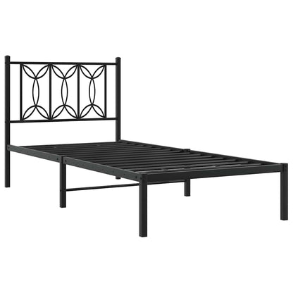 Giroletto con Testiera in Metallo Nero 90x190 cm - homemem39
