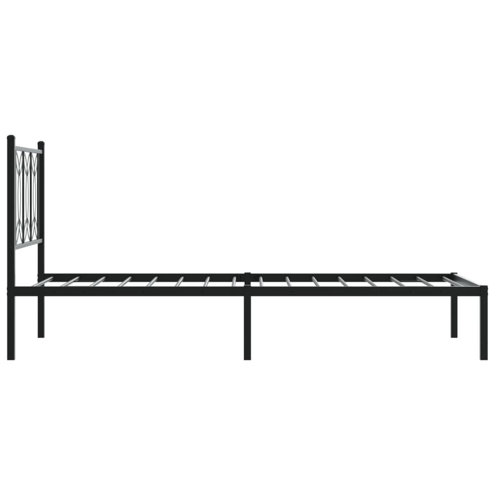 Giroletto con Testiera in Metallo Nero 90x200 cm | homemem39