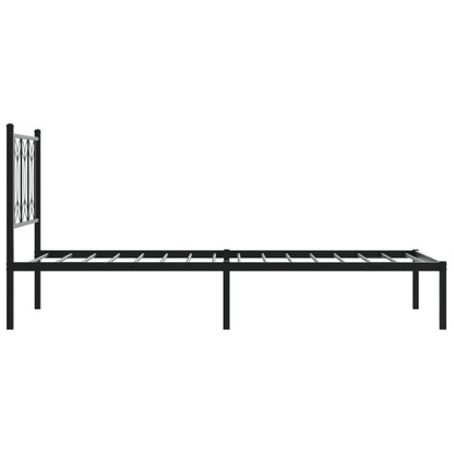 Giroletto con Testiera in Metallo Nero 90x200 cm | homemem39