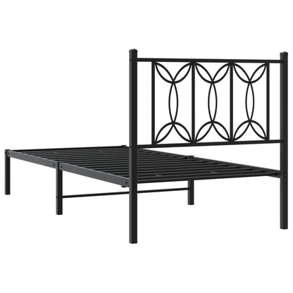 Giroletto con Testiera in Metallo Nero 90x200 cm | homemem39
