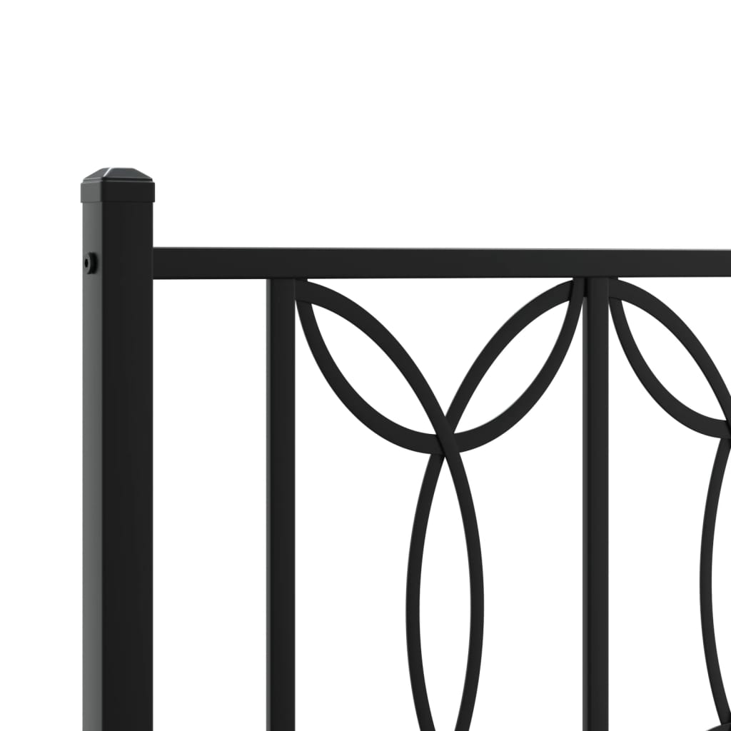 Giroletto con Testiera in Metallo Nero 90x200 cm | homemem39