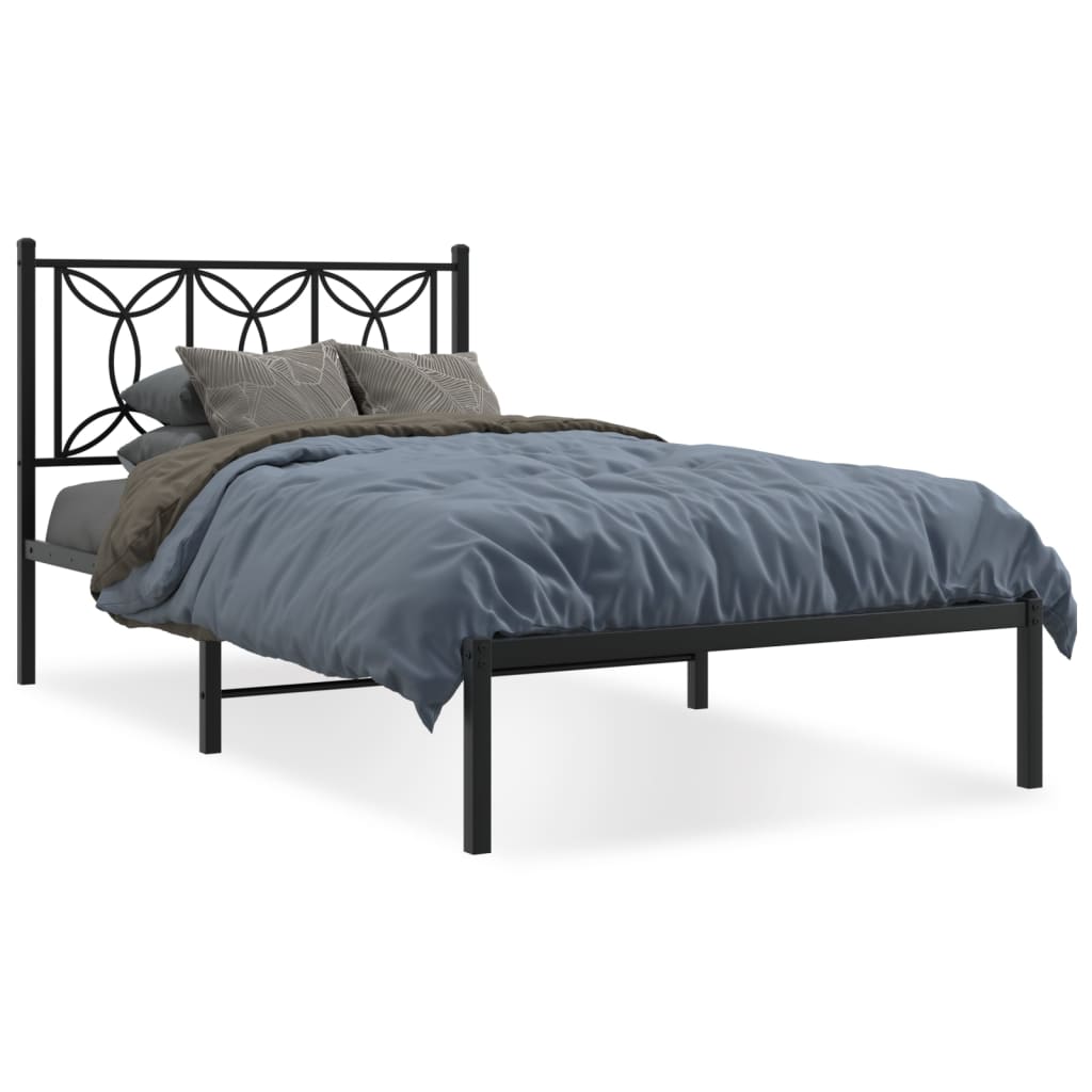 Giroletto con Testiera in Metallo Nero 100x190 cm | homemem39