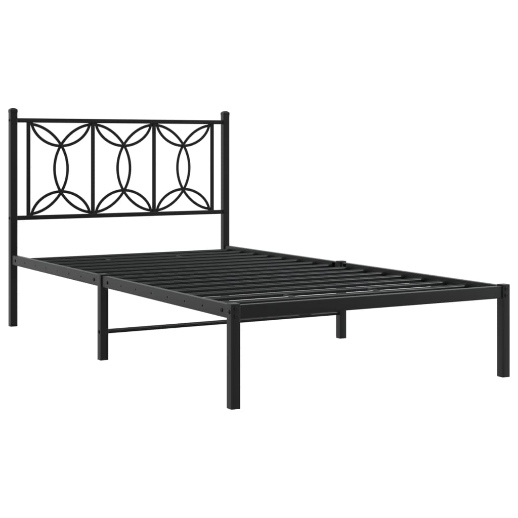 Giroletto con Testiera in Metallo Nero 100x190 cm | homemem39