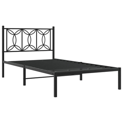 Giroletto con Testiera in Metallo Nero 100x190 cm | homemem39