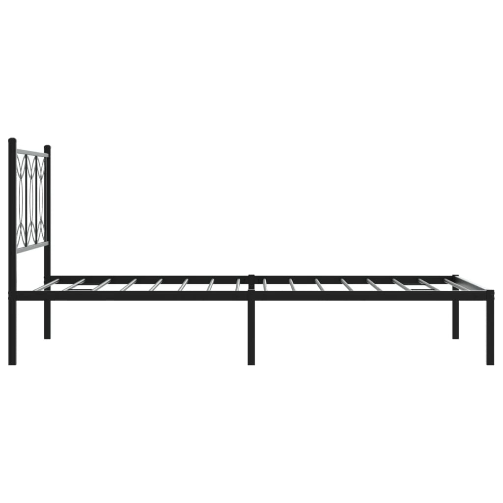 Giroletto con Testiera in Metallo Nero 100x190 cm | homemem39
