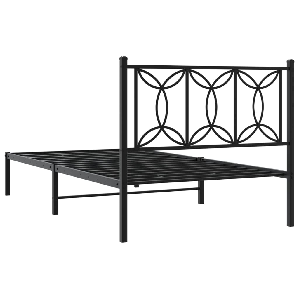 Giroletto con Testiera in Metallo Nero 100x190 cm | homemem39