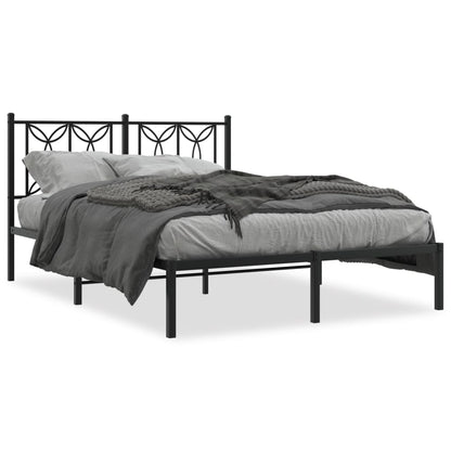 Giroletto con Testiera in Metallo Nero 135x190 cm | homemem39
