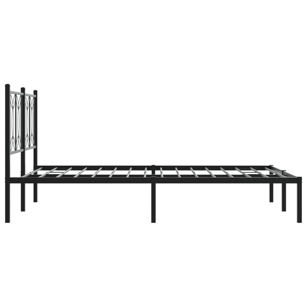 Giroletto con Testiera in Metallo Nero 135x190 cm | homemem39