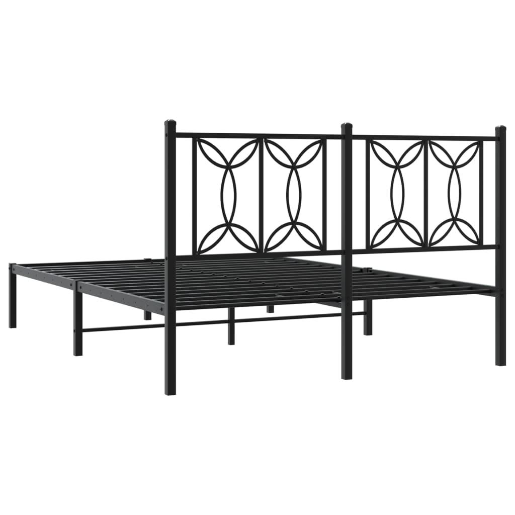 Giroletto con Testiera in Metallo Nero 135x190 cm | homemem39