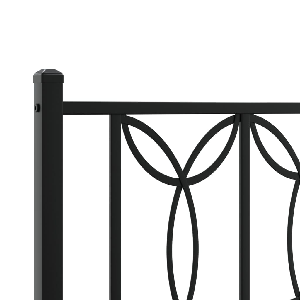 Giroletto con Testiera in Metallo Nero 135x190 cm | homemem39