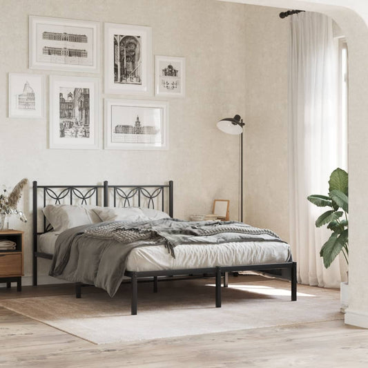 Giroletto con Testiera in Metallo Nero 135x190 cm | homemem39