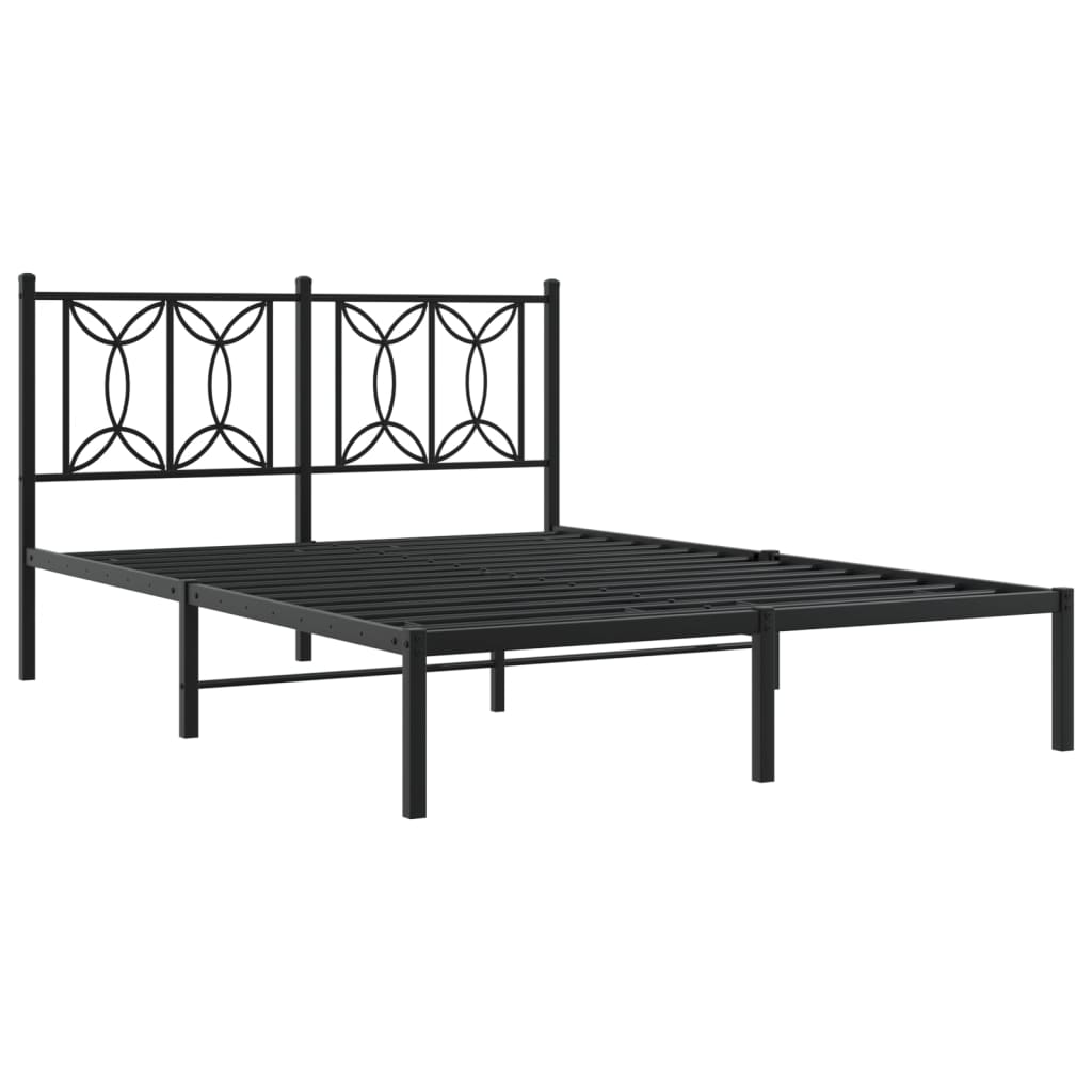 Giroletto con Testiera in Metallo Nero 140x190 cm - homemem39