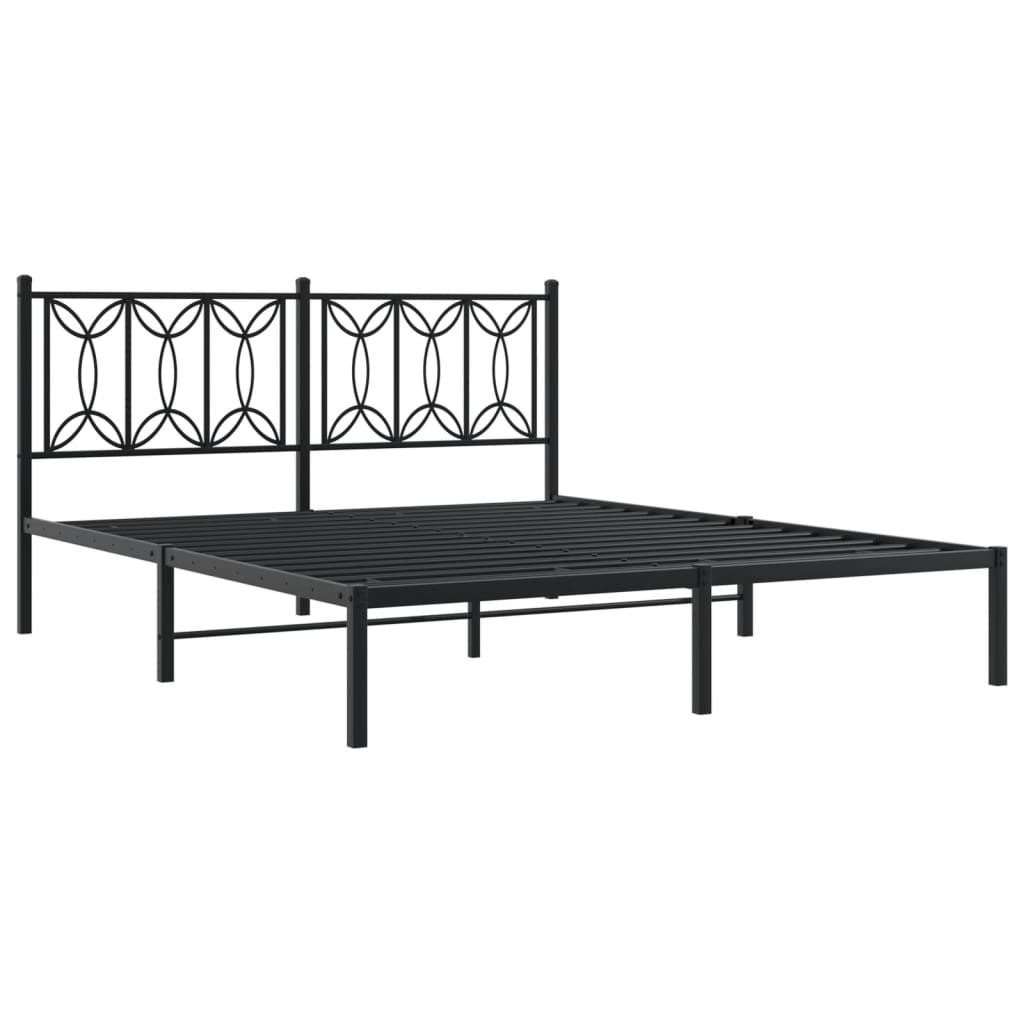 Giroletto con Testiera in Metallo Nero 150x200 cm | homemem39