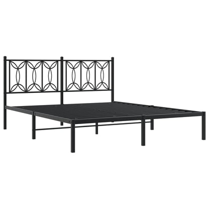 Giroletto con Testiera in Metallo Nero 150x200 cm | homemem39