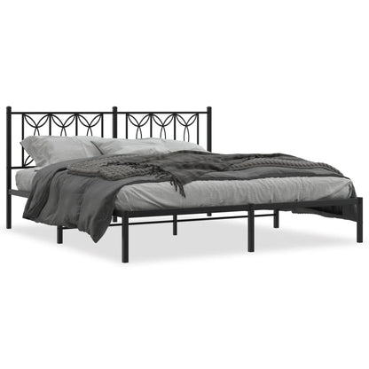 Giroletto con Testiera in Metallo Nero 180x200 cm | homemem39