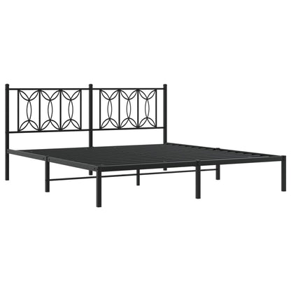 Giroletto con Testiera in Metallo Nero 180x200 cm | homemem39