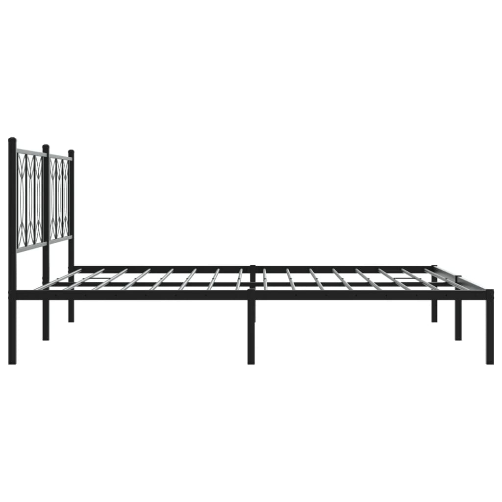 Giroletto con Testiera in Metallo Nero 180x200 cm | homemem39