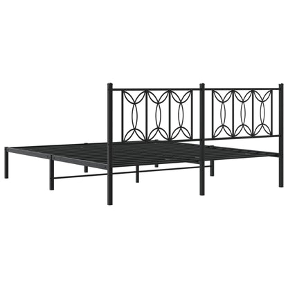 Giroletto con Testiera in Metallo Nero 180x200 cm | homemem39