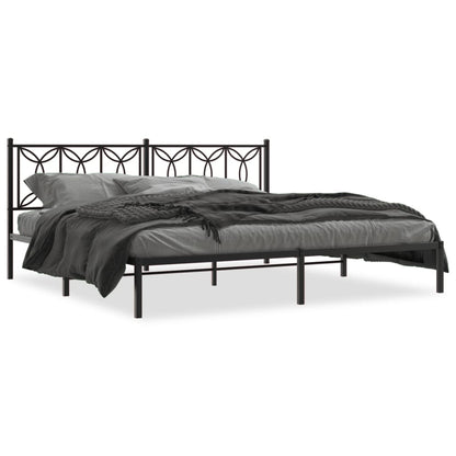 Giroletto con Testiera in Metallo Nero 193x203 cm | homemem39