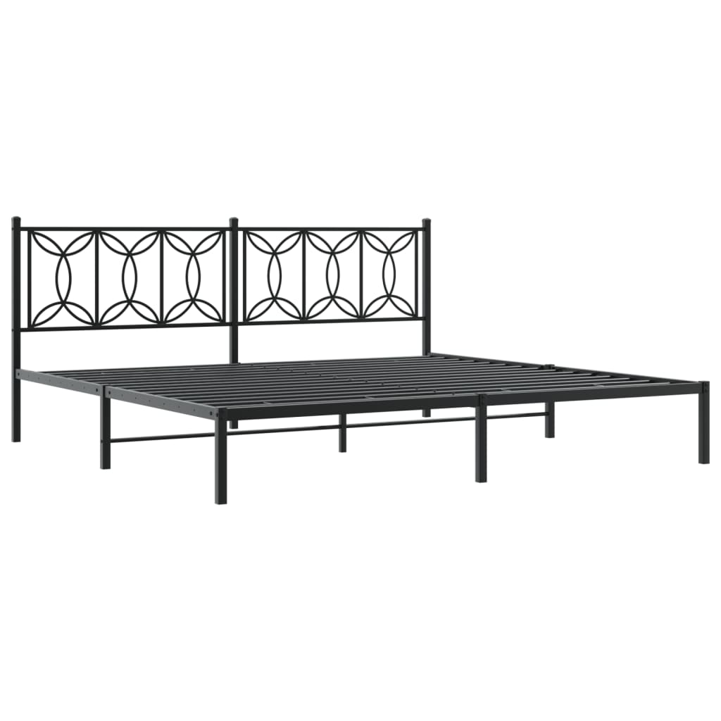 Giroletto con Testiera in Metallo Nero 193x203 cm | homemem39