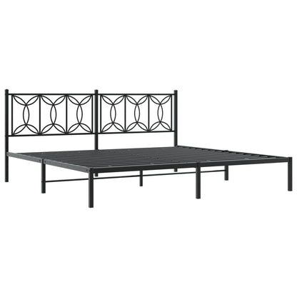 Giroletto con Testiera in Metallo Nero 193x203 cm | homemem39