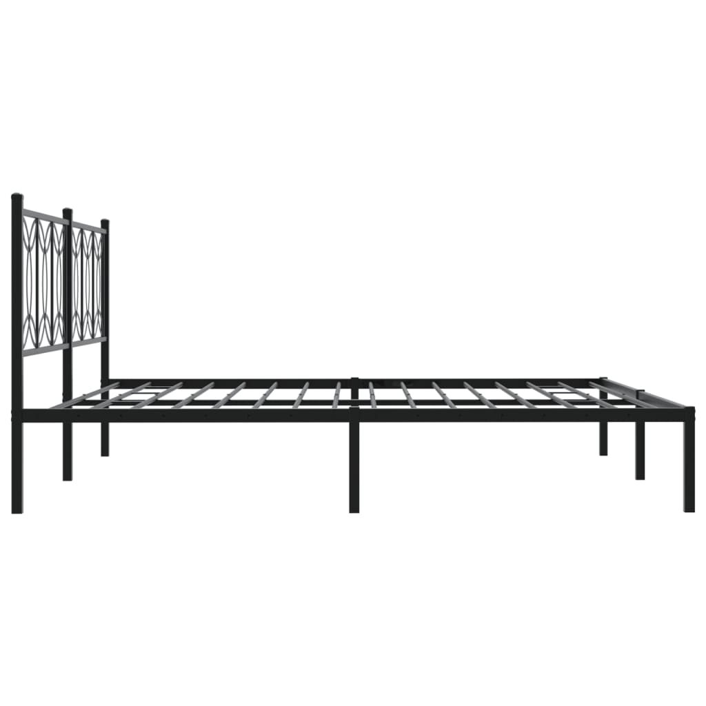 Giroletto con Testiera in Metallo Nero 193x203 cm | homemem39