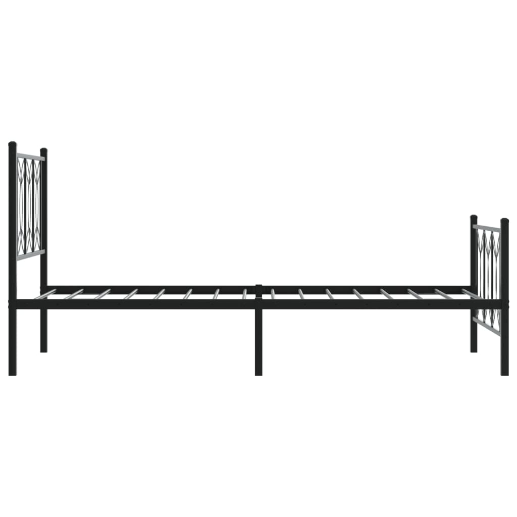 Giroletto con Testiera e Pediera Metallo Nero 75x190 cm | homemem39