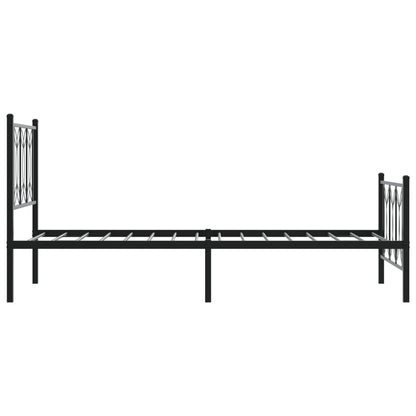 Giroletto con Testiera e Pediera Metallo Nero 75x190 cm | homemem39