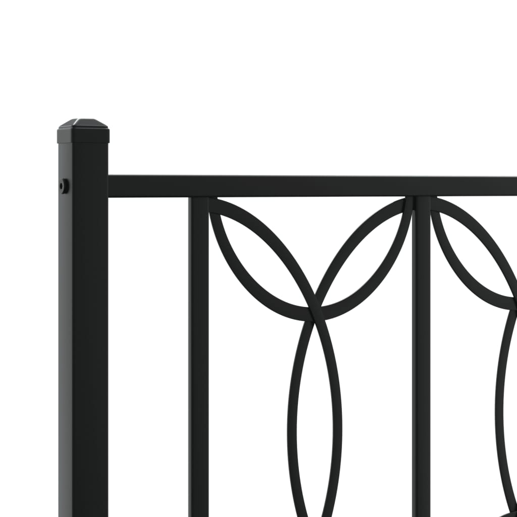 Giroletto con Testiera e Pediera Metallo Nero 75x190 cm | homemem39