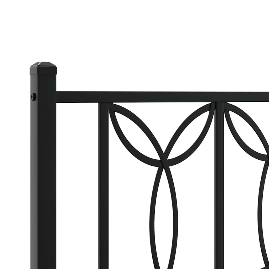 Giroletto con Testiera e Pediera Metallo Nero 100x200 cm | homemem39