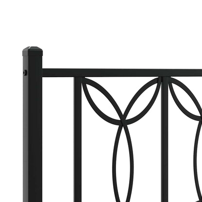 Giroletto con Testiera e Pediera Metallo Nero 100x200 cm | homemem39