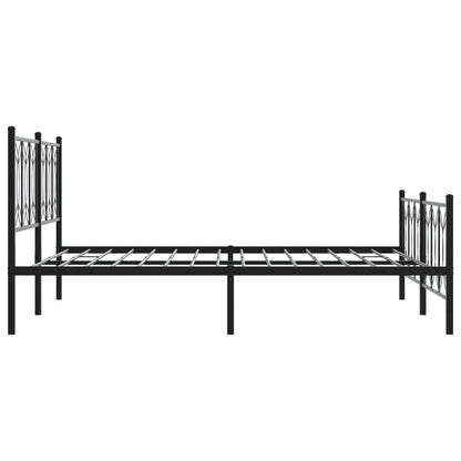 Giroletto con Testiera e Pediera Metallo Nero 150x200 cm | homemem39
