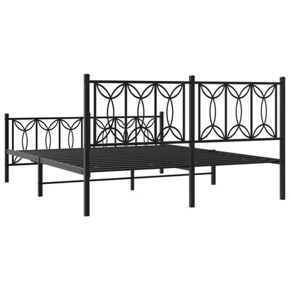 Giroletto con Testiera e Pediera Metallo Nero 150x200 cm | homemem39