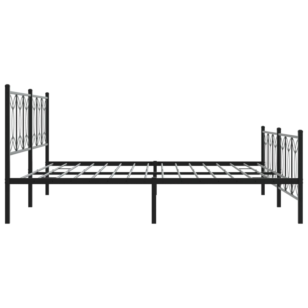 Giroletto con Testiera e Pediera Metallo Nero 193x203 cm | homemem39