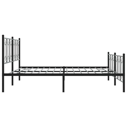 Giroletto con Testiera e Pediera Metallo Nero 193x203 cm | homemem39
