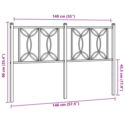 Testiera in Metallo Nero 140 cm - homemem39