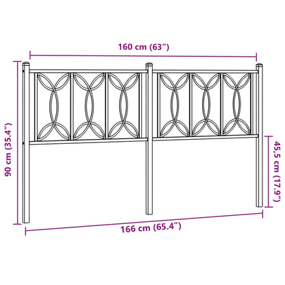 Testiera in Metallo Nero 160 cm - homemem39