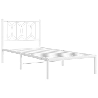 Giroletto con Testiera Metallo Bianco 90x200 cm | homemem39