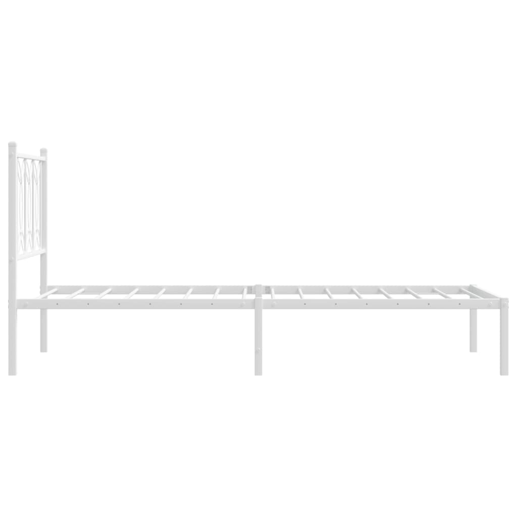Giroletto con Testiera Metallo Bianco 90x200 cm | homemem39