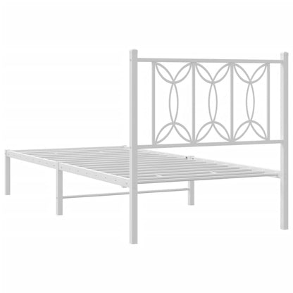 Giroletto con Testiera Metallo Bianco 90x200 cm | homemem39