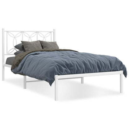 Giroletto con Testiera Metallo Bianco 100x200 cm | homemem39